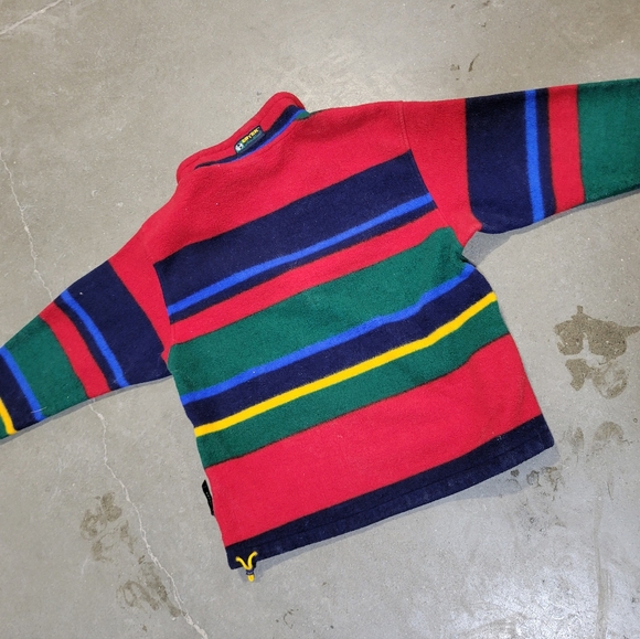 Eddie Bauer Ebtek Men's Jacket Sz xlarge Tall Colorblock Rainbow Stripe Fleece - Picture 7 of 9